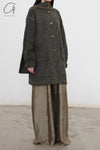 Mutedance 24 Autumn and Winter Scarf Buttoned Jacket Series MD-MD24FW08-olive green MD24FW07